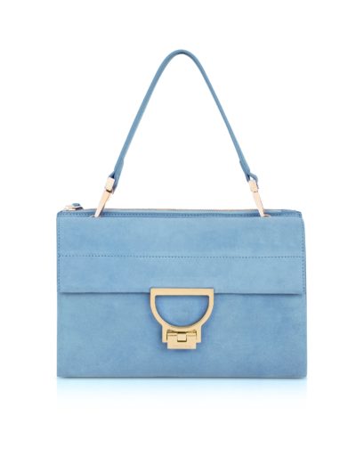 Coccinelle - Sky Blue Suede Arlettis Shoulder Bag | ABOUT ICONS