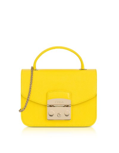 Furla - Bright Yellow Metropolis Mini Top Handle Crossbody Bag