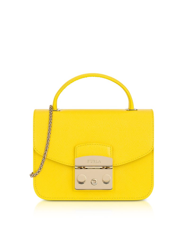 Furla Bright Yellow Metropolis Mini Top Handle Crossbody Bag ABOUT ICONS