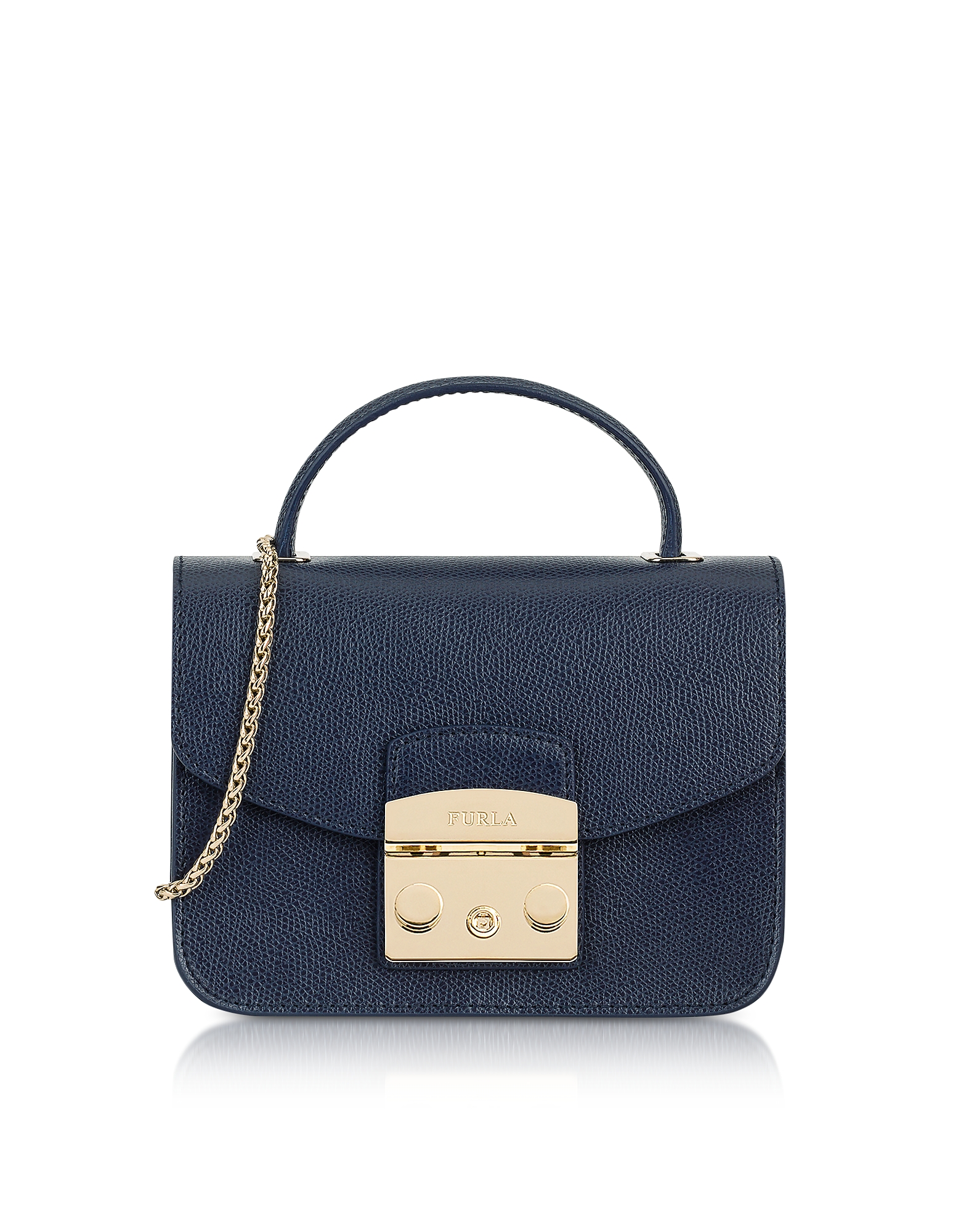 Furla - Navy Blue Metropolis Mini Top Handle Crossbody Bag | ABOUT ICONS