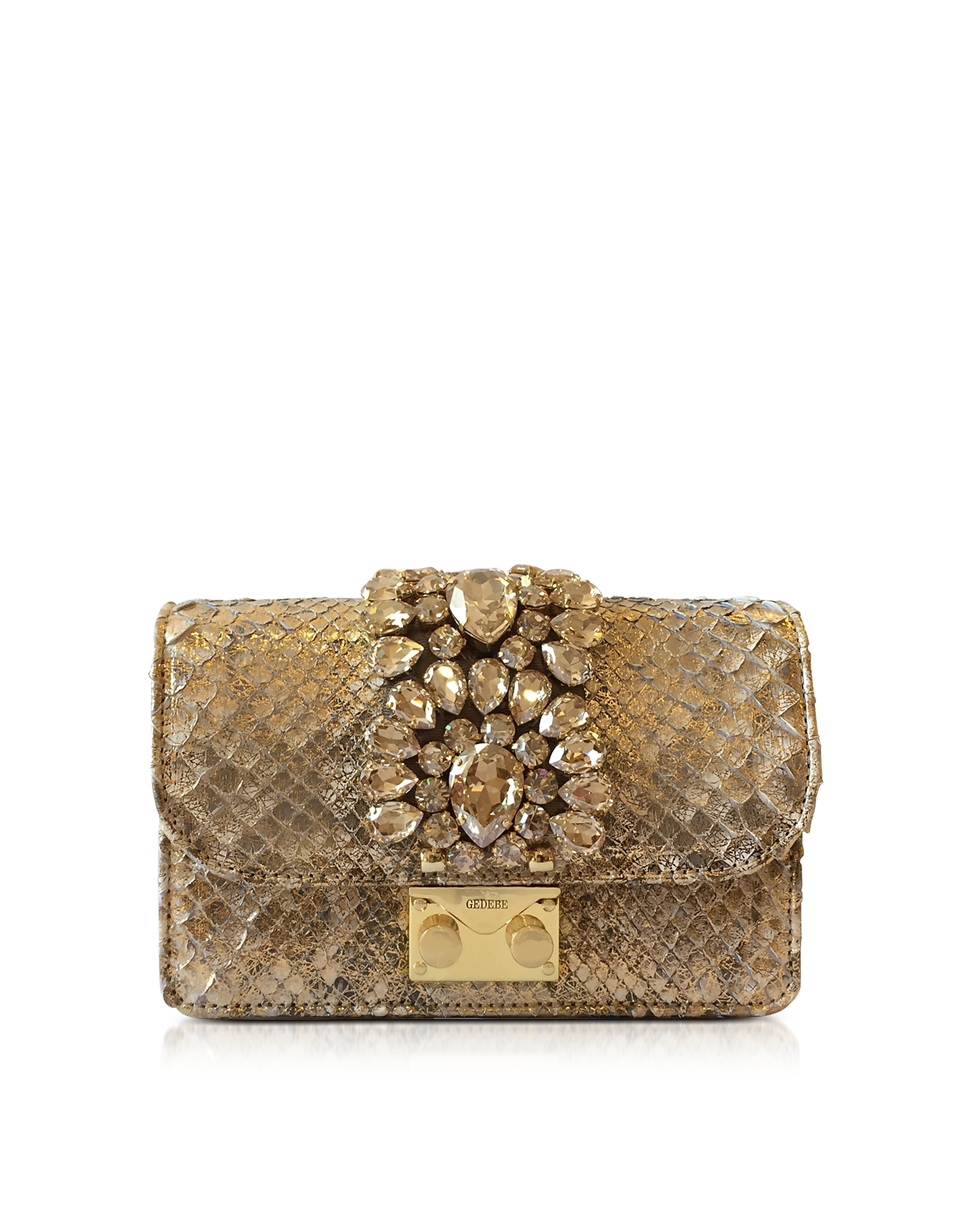 Gedebe - Mini Cliky Gold Shade Python Clutch | ABOUT ICONS