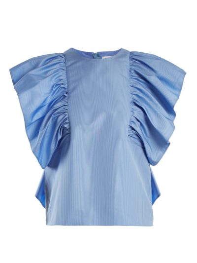 MSGM - Ruffled-Sleeve Moire Top