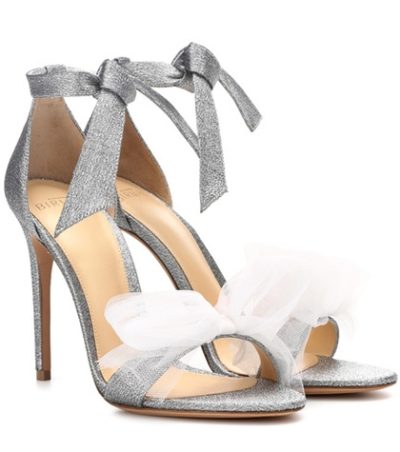 Alexandre Birman - Clarita Lam And Tulle Sandals - Silver | ABOUT ICONS