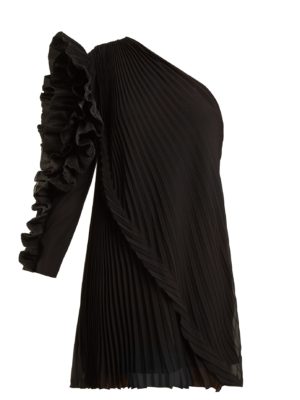 Givenchy - One-Shoulder Pleated Silk-Georgette Dress