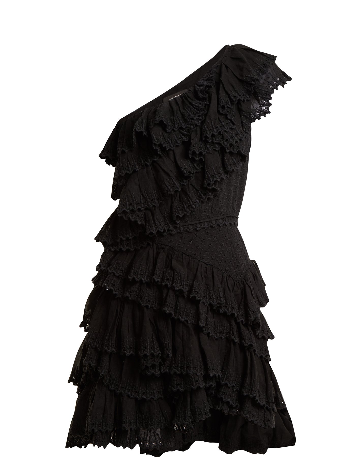 Isabel Marant - Zeller One-Shoulder Broderie-Anglaise Cotton Dress ...
