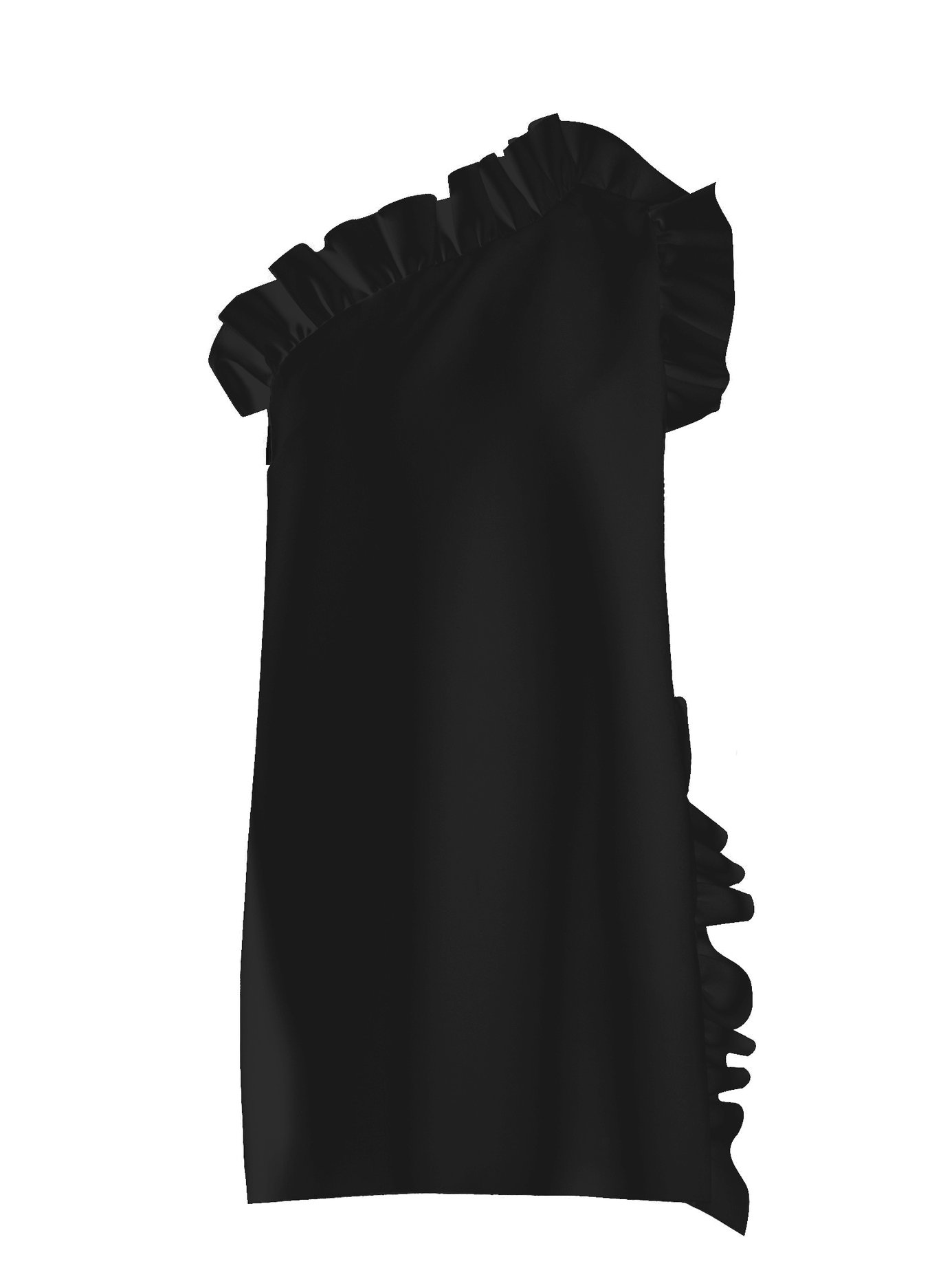 msgm one shoulder ruffle dress