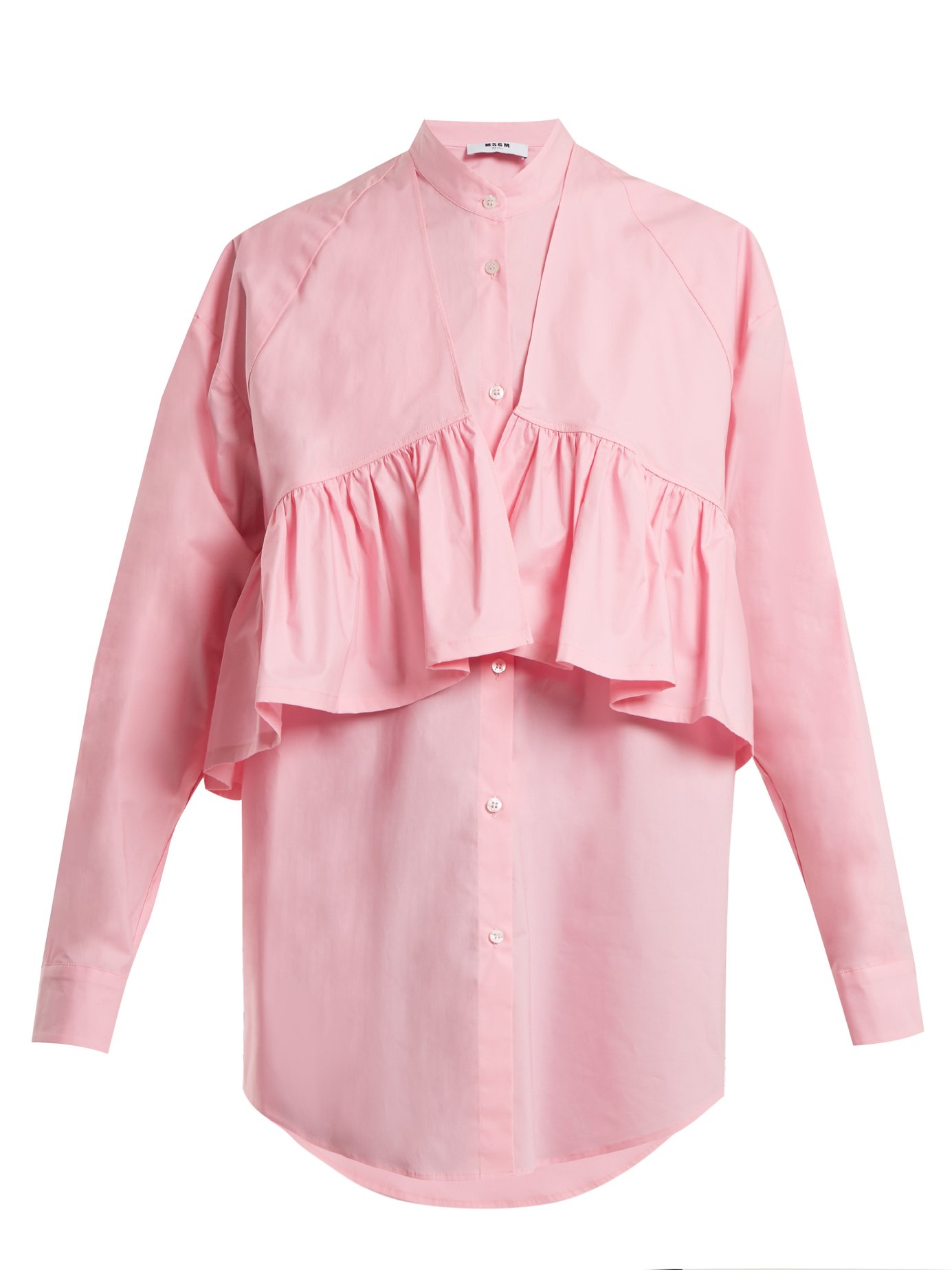 MSGM - Oversized-Ruffle Cotton-Blend Poplin Shirt | ABOUT ICONS