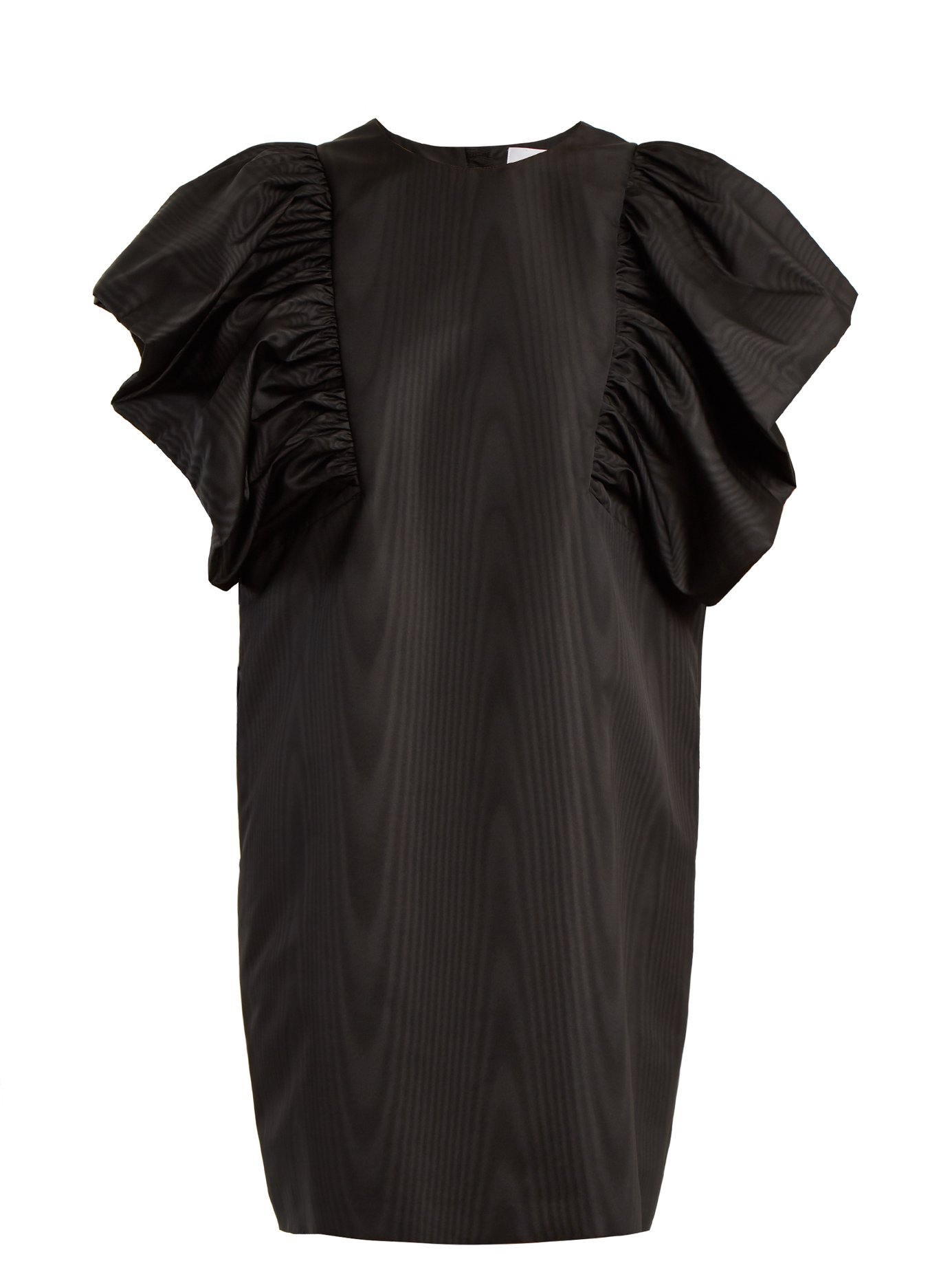 MSGM - Oversized Ruffled-Sleeve Moire Dress | ABOUT ICONS