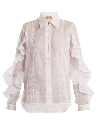 N¼21 - Ruffle-Panelled Cotton Shirt