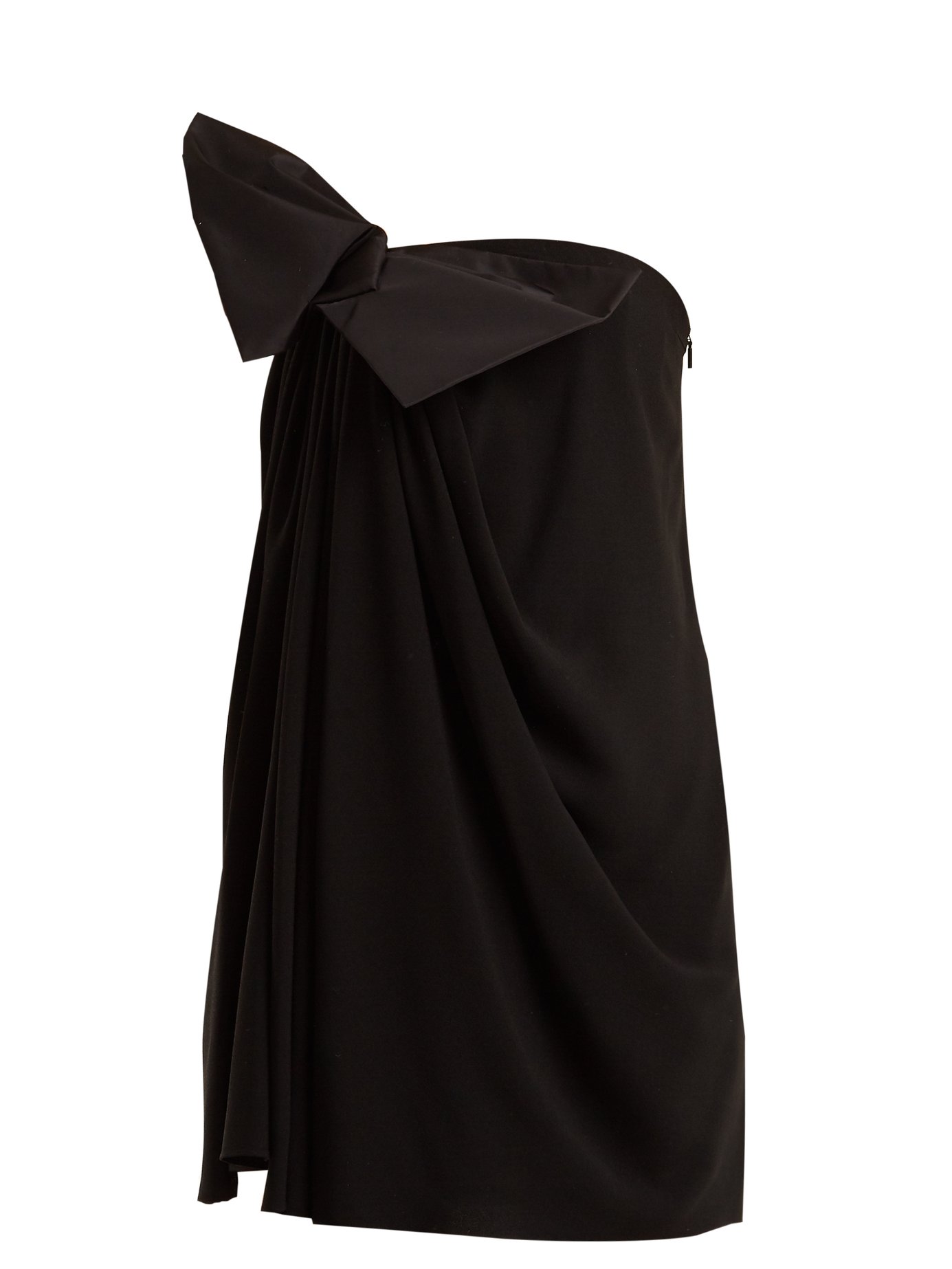 Saint Laurent - Bow-Embellished Strapless Crepe Dress | ABOUT ICONS