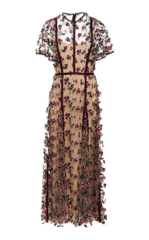 Lela Rose - Floral-Embroidered Tulle Dress Buy Online