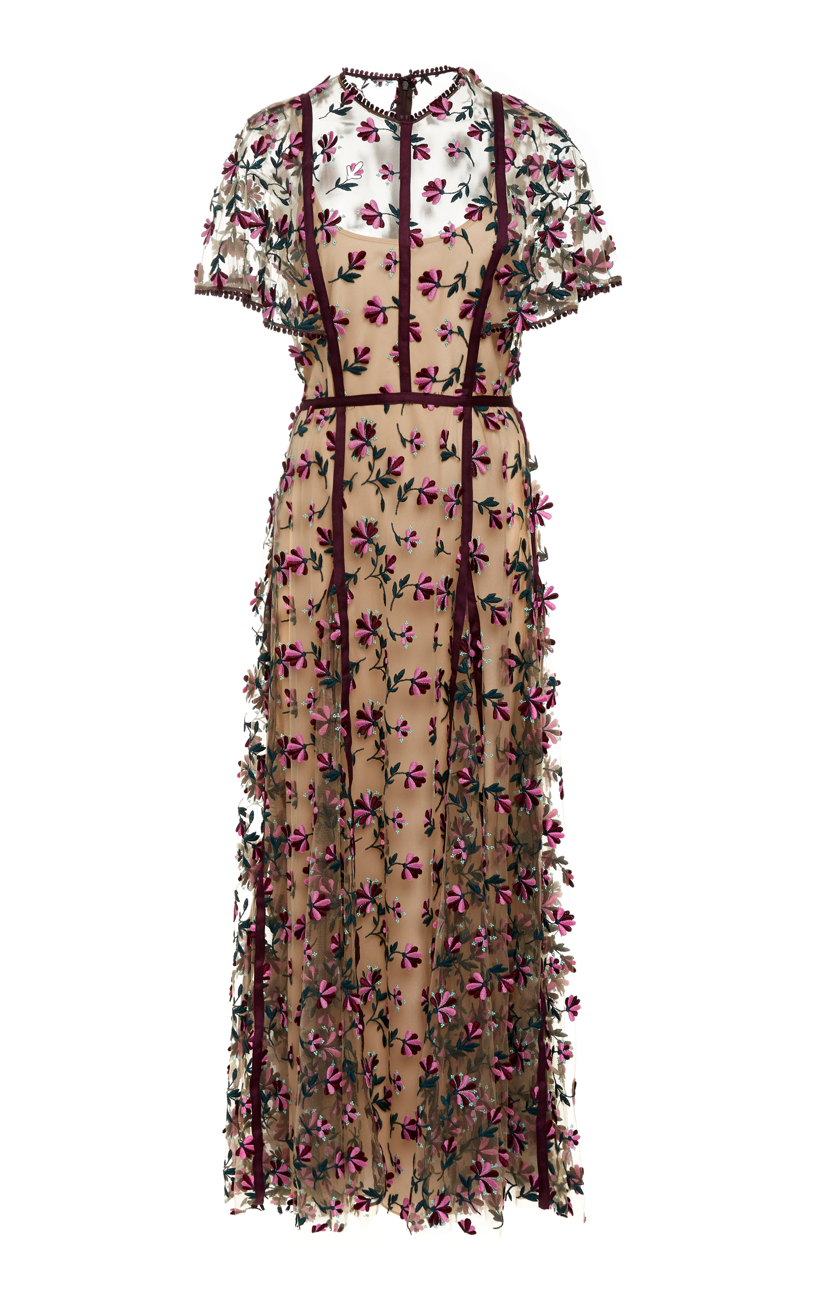 Lela Rose - Floral-Embroidered Tulle Dress | ABOUT ICONS