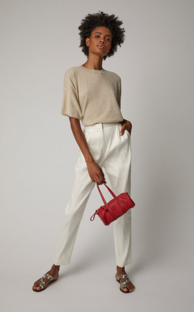Mansur Gavriel - Cropped Twill Tapered Pants - White Buy
