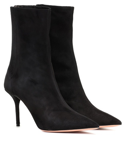 Aquazzura - Suede Ankle Boots - Black | ABOUT ICONS