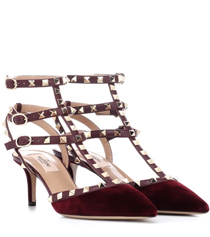 Valentino Rockstud Velvet Pumps Red ABOUT ICONS   Buy Valentino Rockstud Velvet Pumps Red Online 