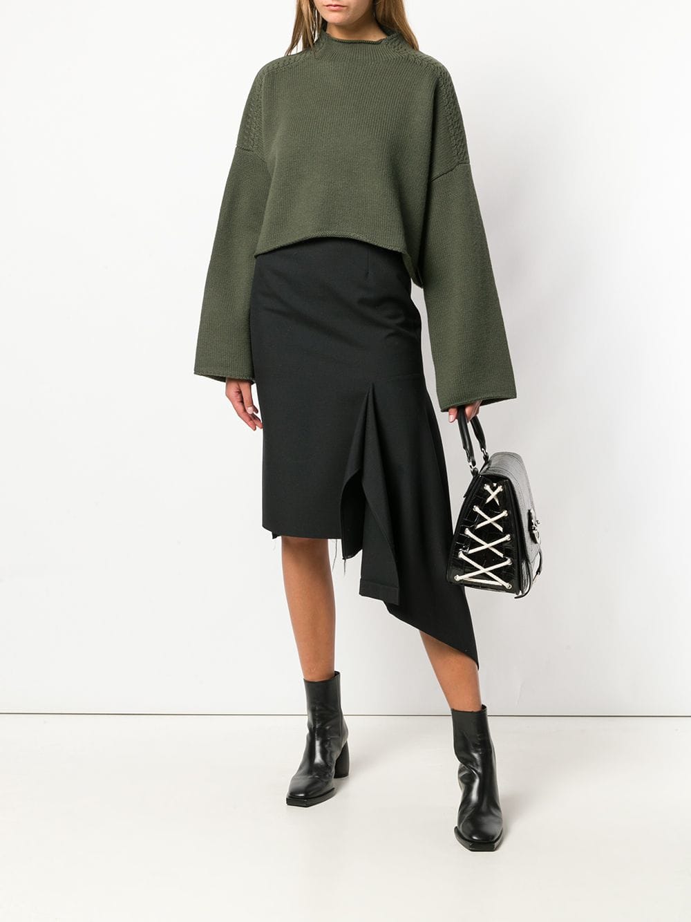 JW Anderson - Loose Cropped Knit Sweater - Green | ABOUT ICONS