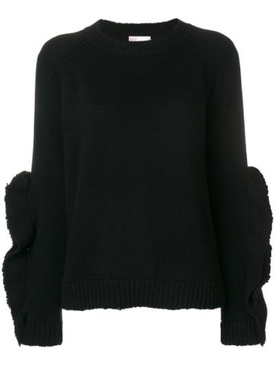 RED Valentino - Ruffle Sleeve Sweater - Black