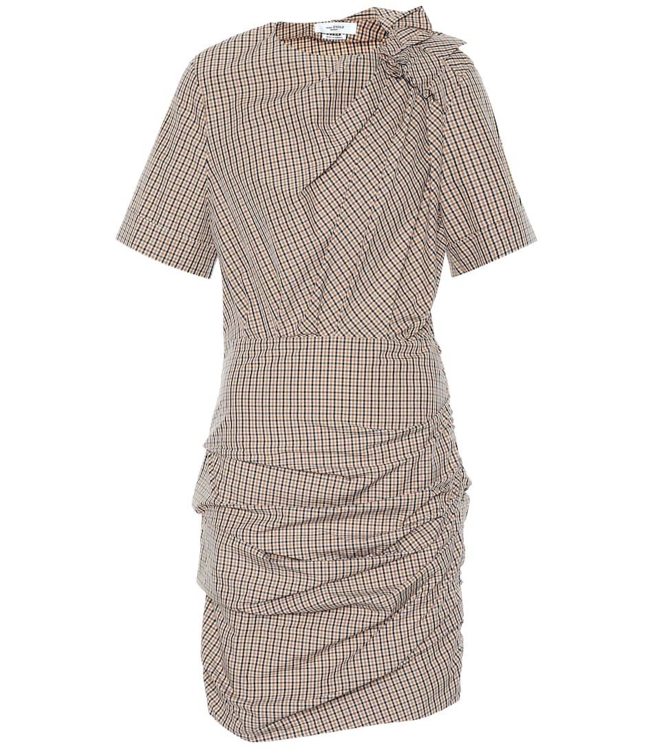Isabel Marant Étoile - Oria Draped Checked Cotton Dress | ABOUT ICONS