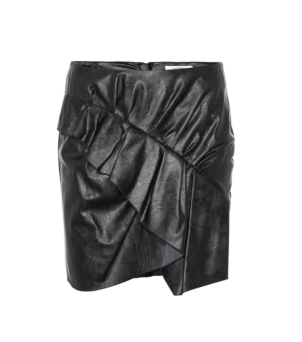 Isabel Marant Étoile - Zeist Ruffled Faux Leather Skirt - Black | ABOUT ...