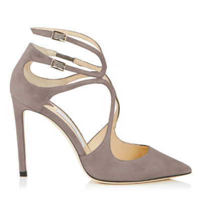 Jimmy Choo - Lancer 100 Suede Pointed Toe Pumps - Dark Grey