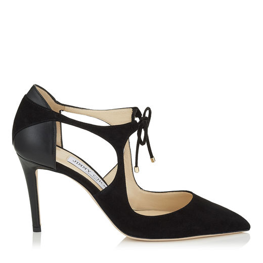 Jimmy Choo - VANESSA 85 Black Suede and Nappa Leather Pumps | ABOUT ICONS