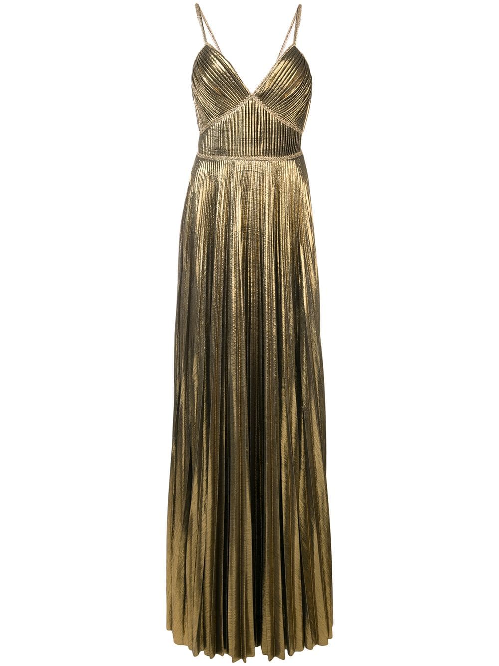 Marchesa Notte - Metallic Pleated Gown | ABOUT ICONS