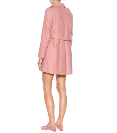 RED Valentino - Double-Breasted Wool-Blend Coat - Pink - Back