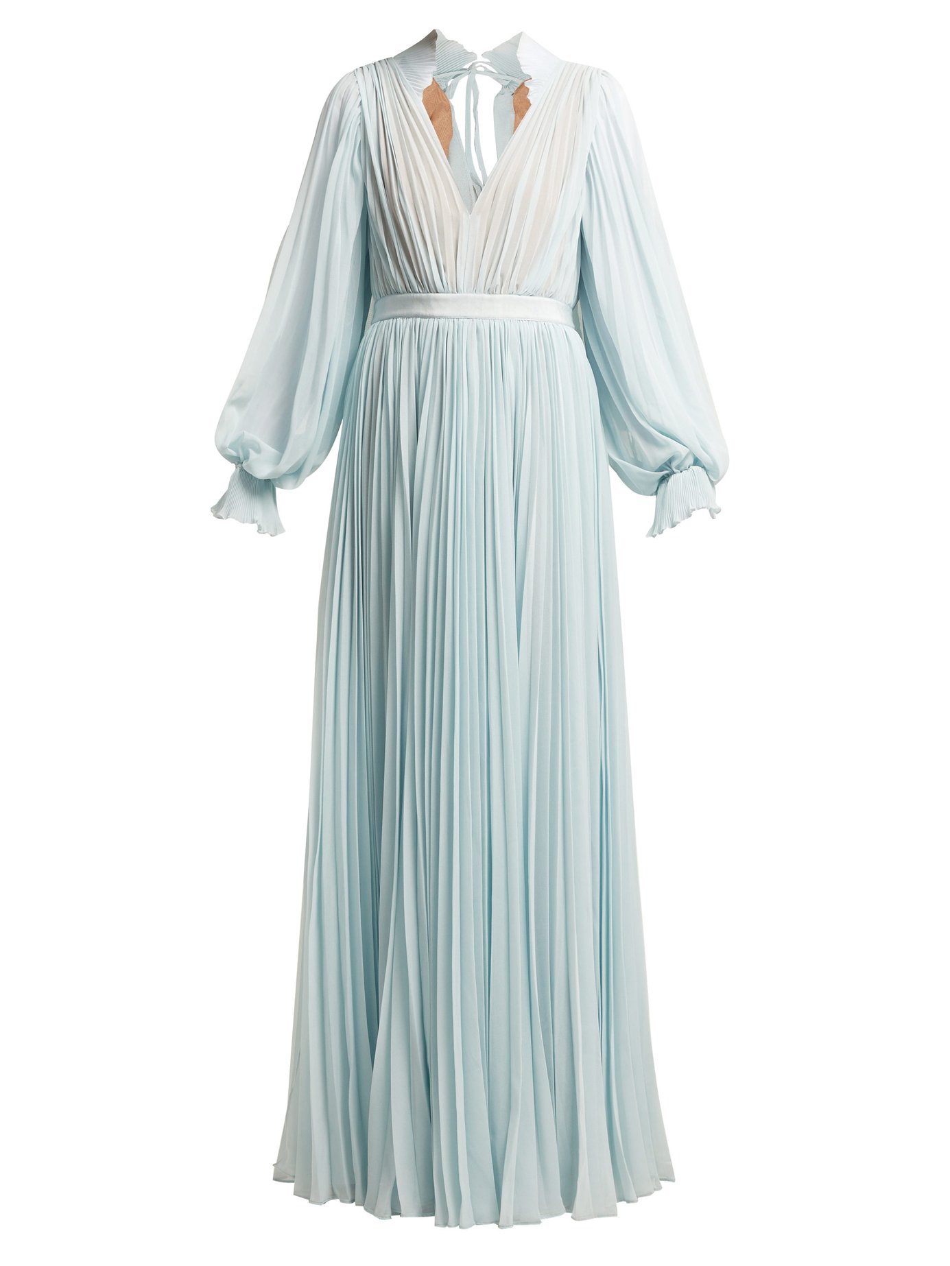 Self-Portrait - Pleated Chiffon Maxi Dress | ABOUT ICONS