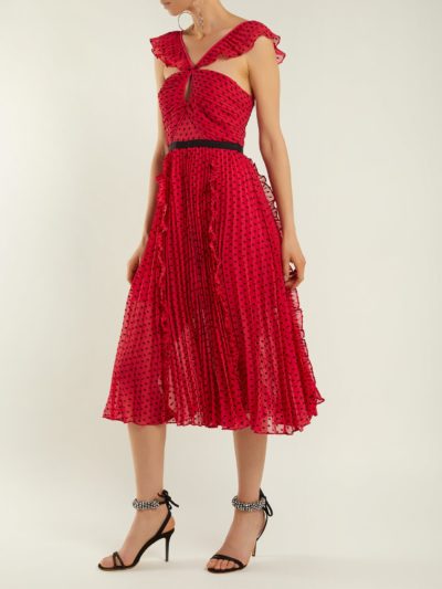 Self-Portrait - Ruffle-Trimmed Pleated Dress_Outfit