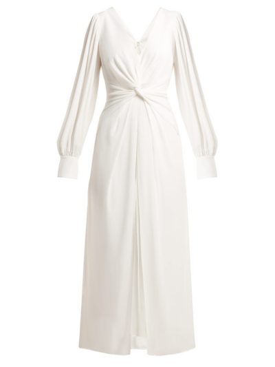 Self-Portrait - Twist-Front Dress - White