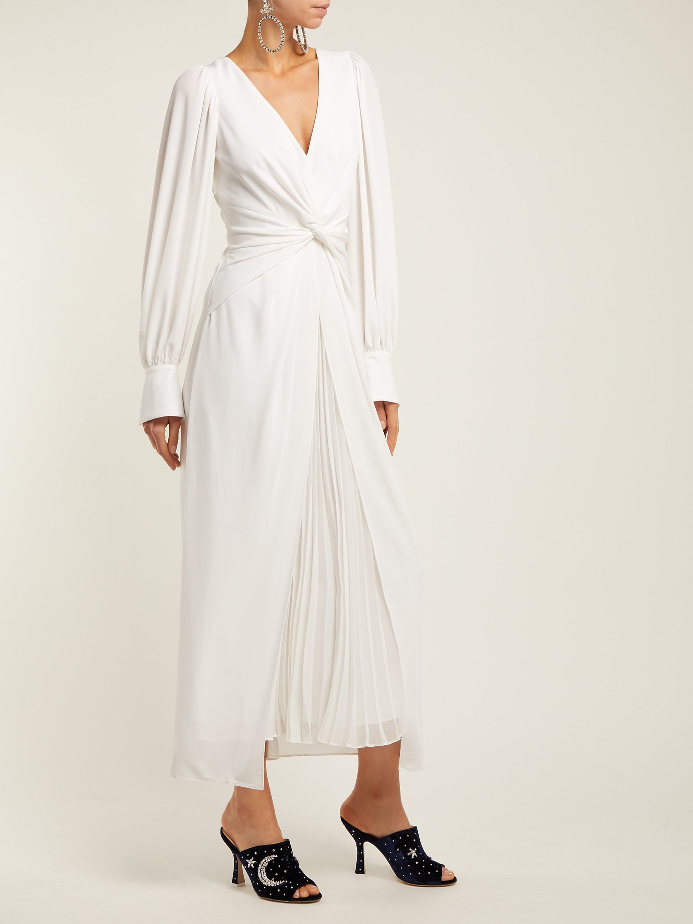 Self-Portrait - Twist-Front Dress - White | ABOUT ICONS