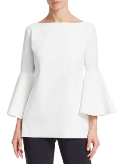 Chiara Boni La Petite Robe - Natty Bell-Sleeve Top - White