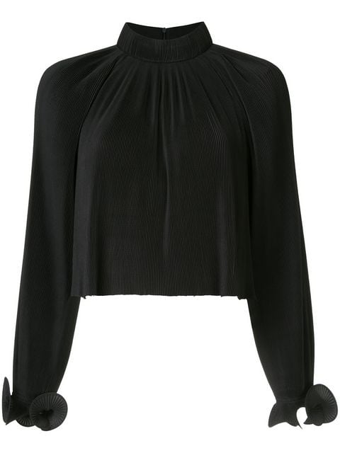 Tibi - Pleated Cropped Top - Black | ABOUT ICONS