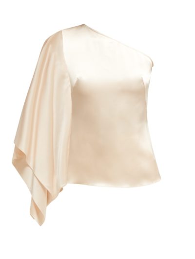 Osman - Draped Asymmetric Satin Top