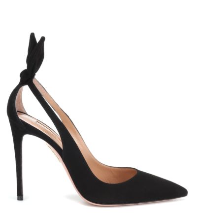 Aquazzura - Deneuve 105 Suede Pumps - Black