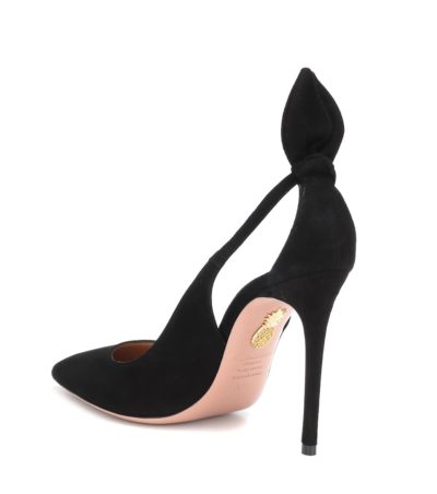 Aquazzura - Deneuve 105 Suede Pumps - Black - Back