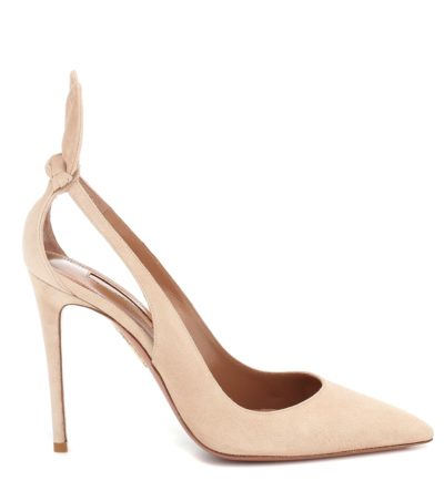 Aquazzura - Deneuve 105 Suede Pumps - Nude