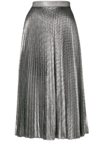 Christopher Kane - Pleated Lame Mesh Skirt