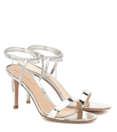 Gianvito Rossi - Embellished Metallic Leather Sandals