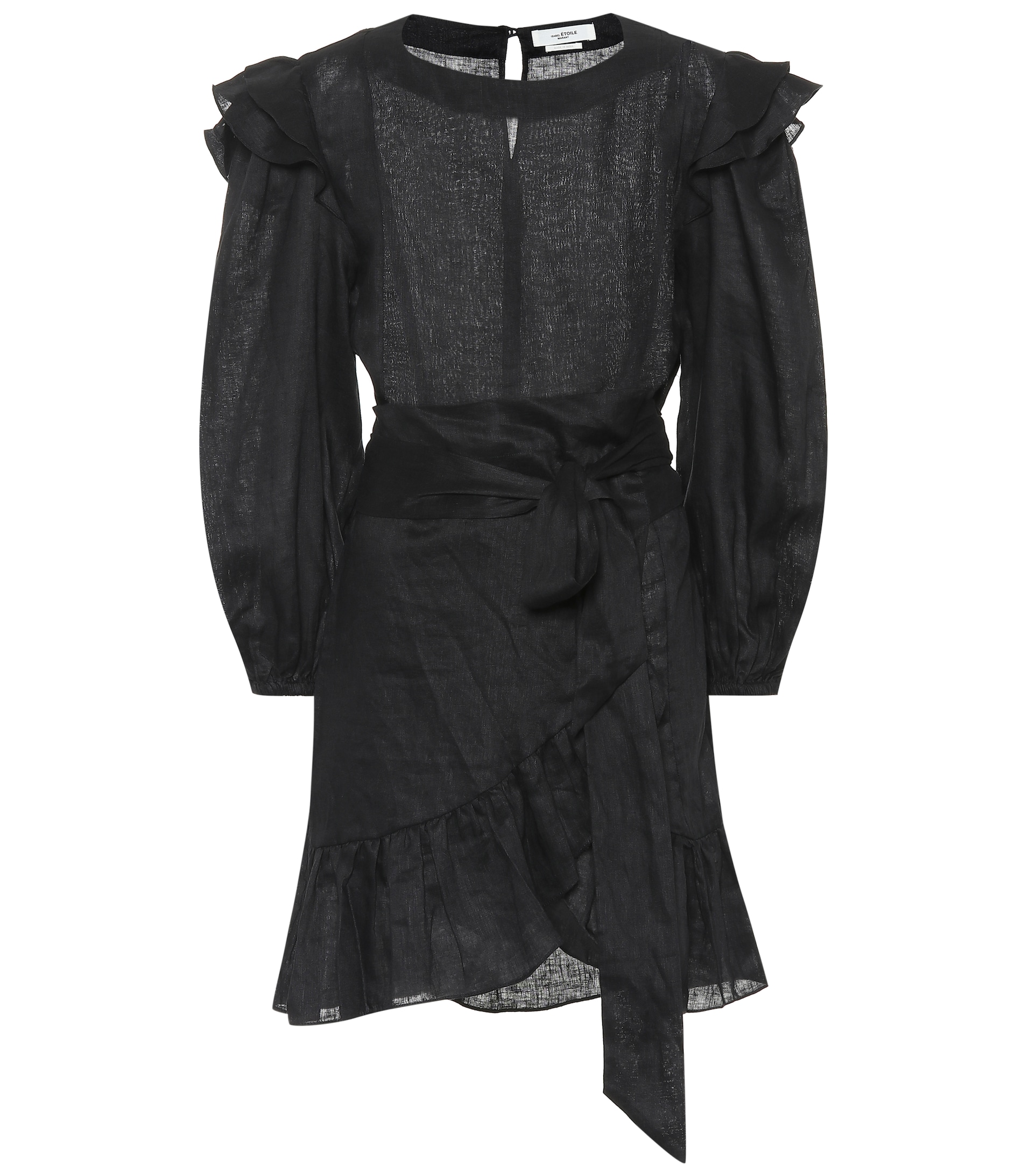 isabel marant black linen dress