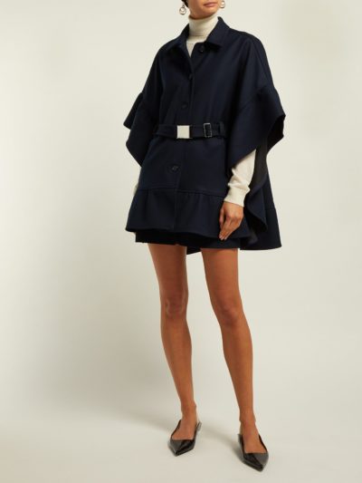 RED Valentino - Belted Twill Cape Look