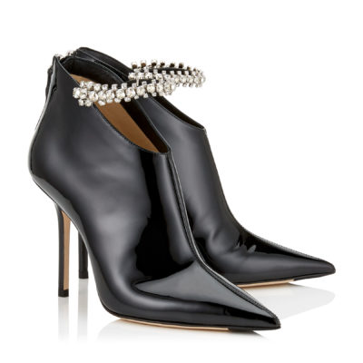 Jimmy Choo - BLAIZE 100 Black Booties with Crystal Strap 2