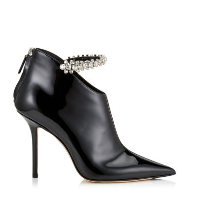 Jimmy Choo - BLAIZE 100 Black Booties with Crystal Strap