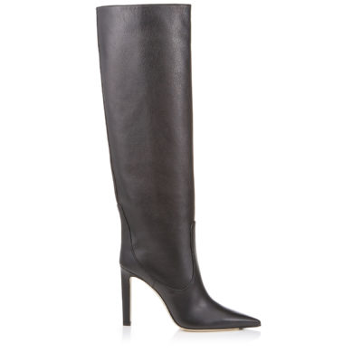 Jimmy Choo - MAVIS 100 Black Smooth Leather Knee High Boots