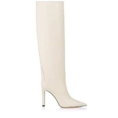 Jimmy Choo - MAVIS 100 Linen Smooth Leather Knee High Boots