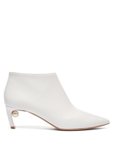 Nicholas Kirkwood - Mira Pearl-Heeled Leather Ankle Boots - White