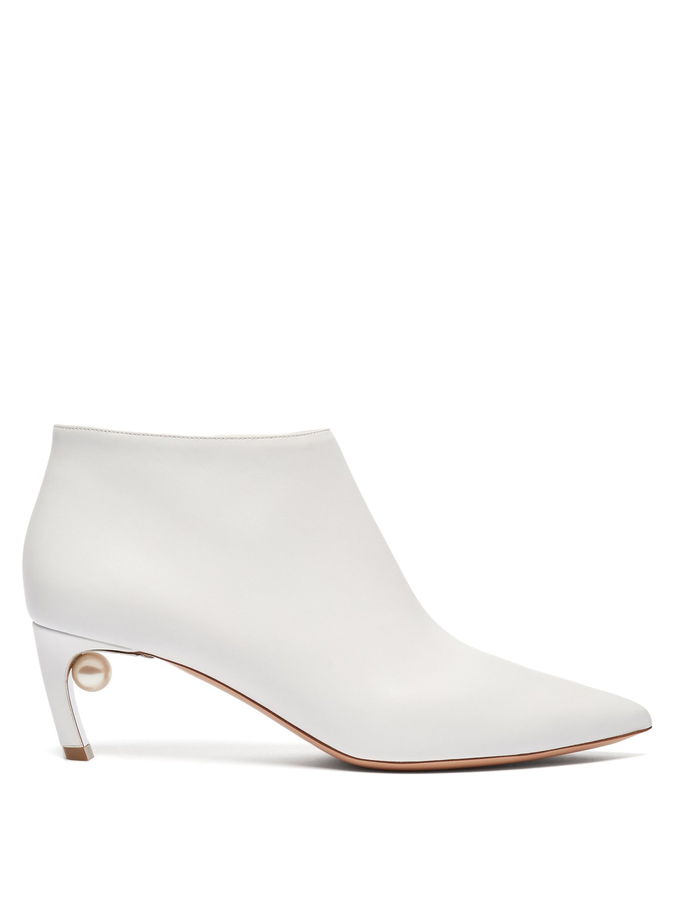 Nicholas Kirkwood - Mira Pearl-Heeled Leather Ankle Boots - White ...