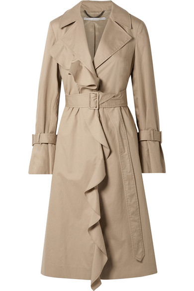 Stella McCartney - Ruffled Cotton-Twill Trench Coat | ABOUT ICONS