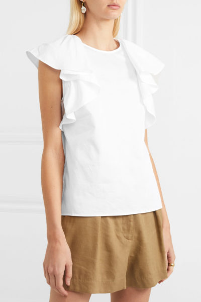 Jason Wu Collection - Ruffled Cotton-Poplin Top - White - Look