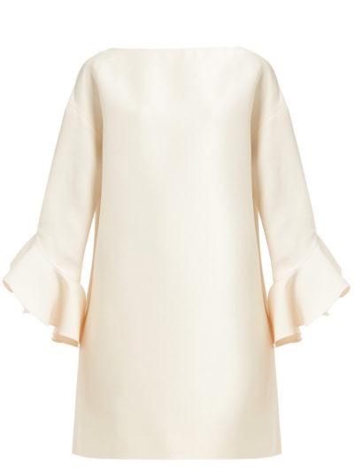 Valentino - Fluted Wool-Blend Crepe Mini Dress